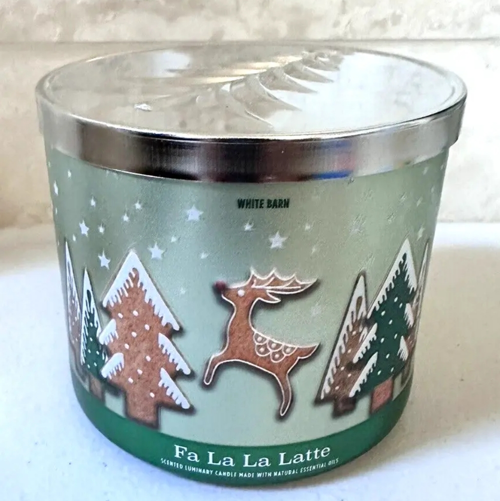Bath & Body Works FA LA LA LATTE Candle Large 14.5 oz 3-Wick Scented NEW
